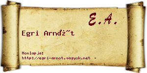 Egri Arnót névjegykártya